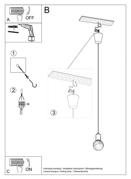 Rumena viseča svetilka ø 5 cm Rene – Nice Lamps