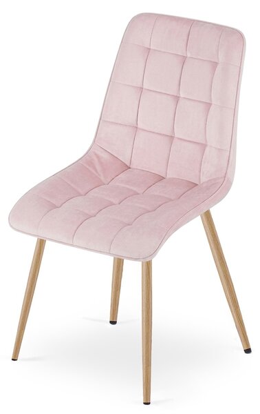 Jedilni stol SPLIT VELVET, svetlo roza