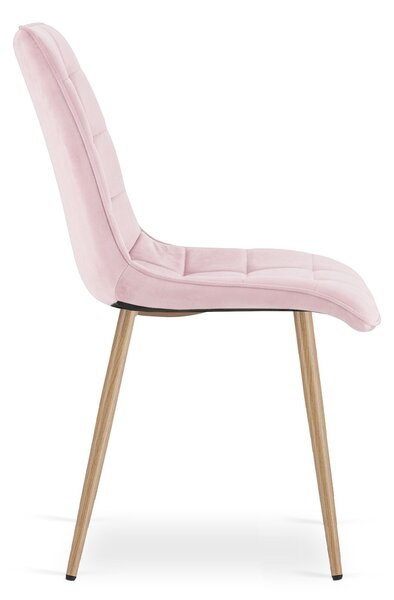 Jedilni stol SPLIT VELVET, svetlo roza