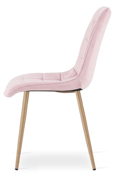 Jedilni stol SPLIT VELVET, svetlo roza