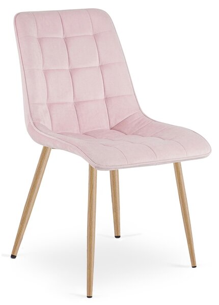 Jedilni stol SPLIT VELVET, svetlo roza