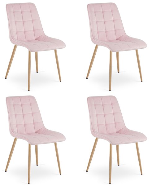 Jedilni stol SPLIT VELVET, svetlo roza