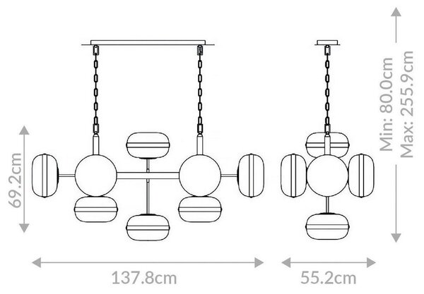 VISEČA NIHALNA SVETILKA Eurofase 80 cm 40 W E27