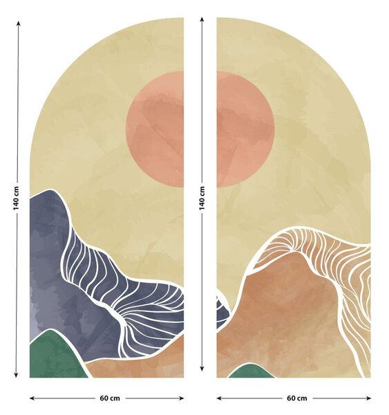 Stenska nalepka 120x140 cm Abstract Rising Sun Arch - Ambiance