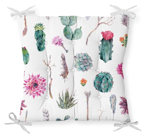 Sedežna blazina iz mešanice bombaža Minimalist Cushion Covers Succulent, 40 x 40 cm