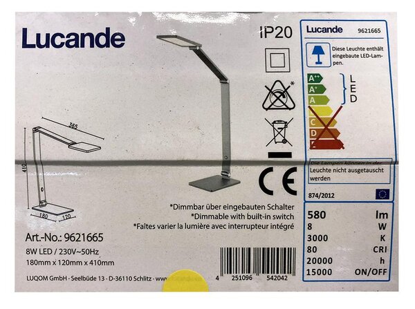 Lucande - LED Zatemnitvena namizna svetilka na dotik MION LED/8W/230V