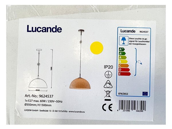 Lucande - Lestenec na vrvici LOURENCO 1xE27/60W/230V