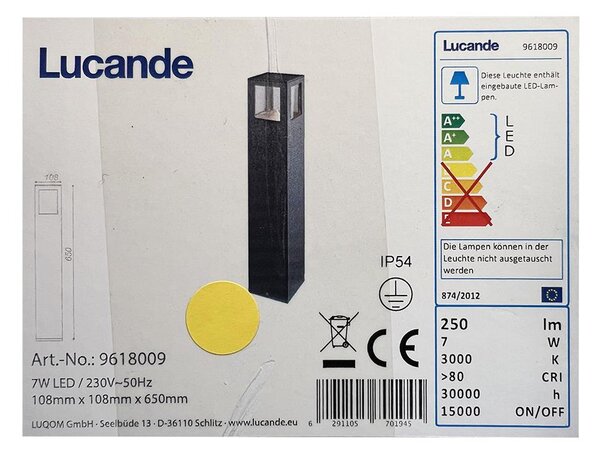 Lucande - LED Zunanja svetilka NICOLA LED/7W/230V IP54