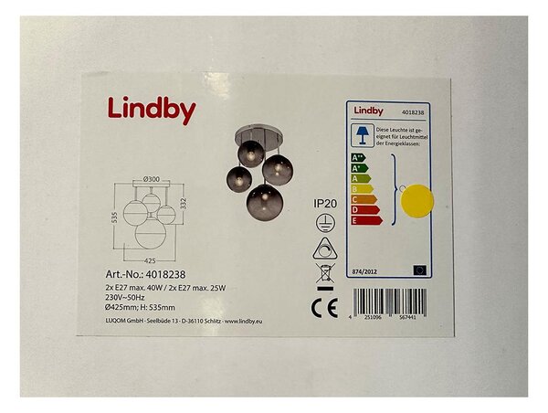 Lindby - Lestenec na drogu ROBYN 2xE27/40W/230V + 2xE27/25W/230V