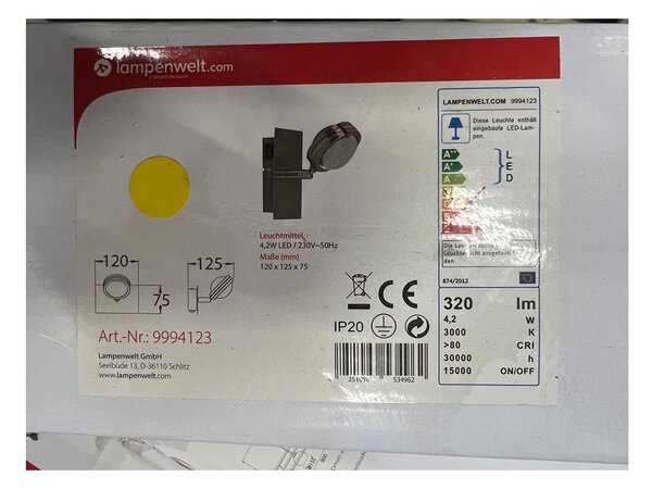 Lampenwelt - LED Stenska svetilka PABLOS LED/4,2W/230V