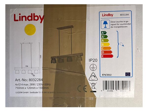 Lindby - Lestenec na vrvici WATAN 4xE14/28W/230V