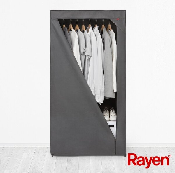 Siva tekstilna garderobna omara 79x155 cm – Rayen