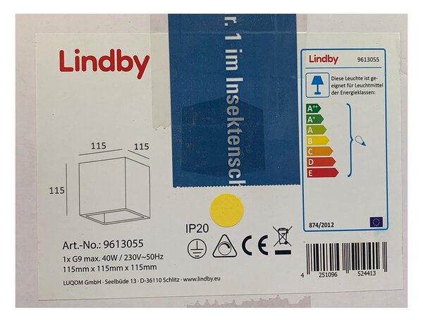 Lindby - Stenska svetilka JAYEDN 1xG9/40W/230V