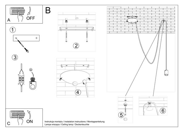 Črna viseča svetilka Spider – Nice Lamps