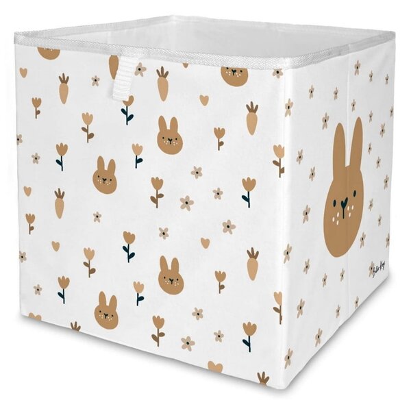 Bel tekstilni otroški organizator za igrače 32x32x32 cm Sweet Bunnies – Butter Kings