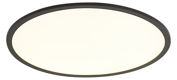 Pametna LED plošča črna 60 cm vklj. LED zatemnitev do tople z daljinskim upravljalnikom - Knob