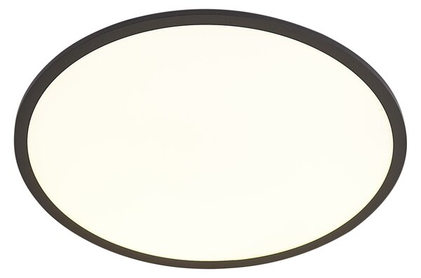 Pametna LED plošča črna 60 cm vklj. LED zatemnitev do tople z daljinskim upravljalnikom - Knob