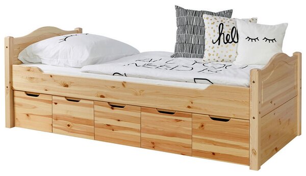 POSTELJA S PREDALOM 100 cm x 200 cm , barve bora