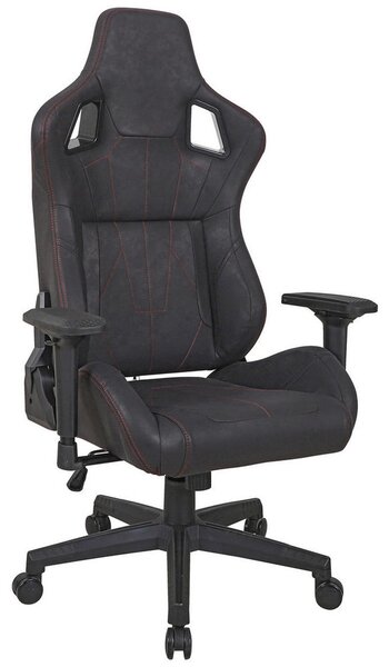 GAMING STOL umetna masa, tekstil črna