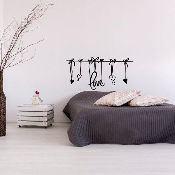 Bela nalepka Ambiance Love Headboard