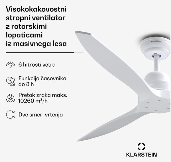 Klarstein Santa Elena 52" stropni ventilator, 9 060 m³/h, 6 nastavitev hitrosti, daljinski upravljalnik