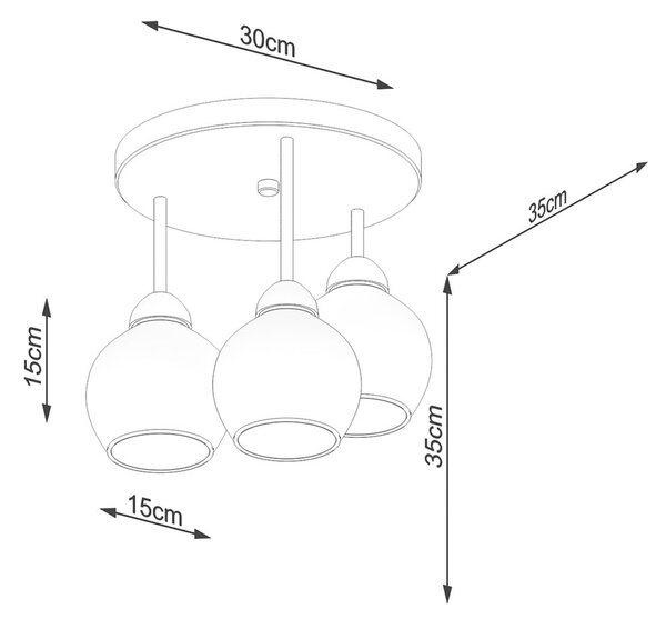 Črna stropna svetilka ø 15 cm Grande – Nice Lamps