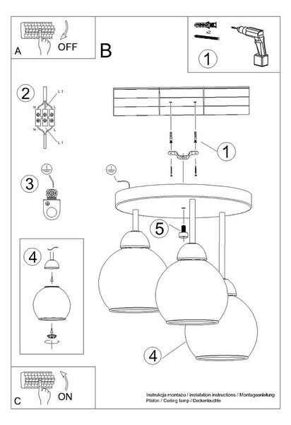 Črna stropna svetilka ø 15 cm Grande – Nice Lamps