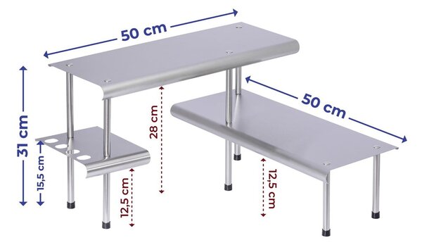 Dodatna polica iz nerjavečega jekla Massivo - Maximex