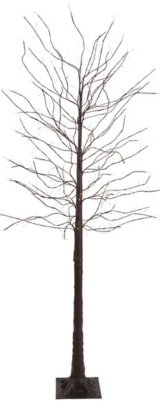Božična stoječa svetilka rjavo drevo 180 cm vklj. LED s časovnikom IP44 - Ki