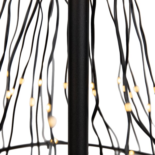 Božična stoječa svetilka črna drevo 150 cm vklj. LED s časovnikom IP44 - Ugoku