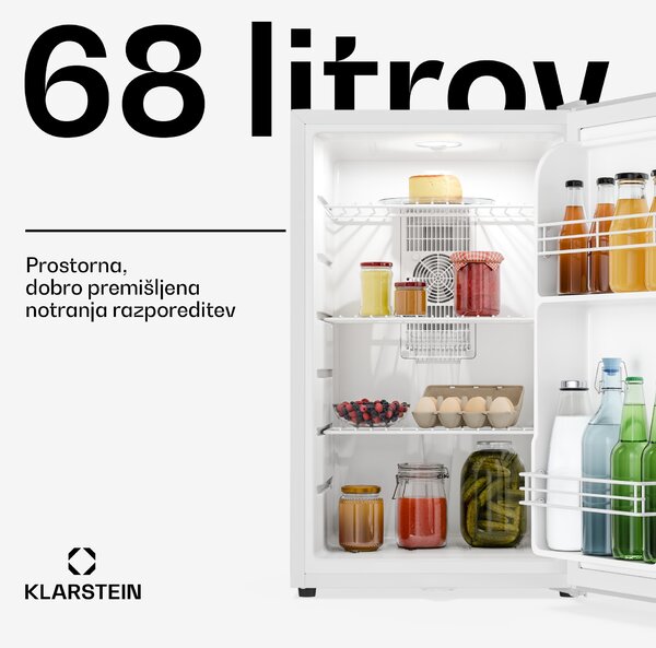 Klarstein Matterhorn 68, mini hladilnik, 68 litrov, 35 dB, kompakten, z možnostjo zaklepanja