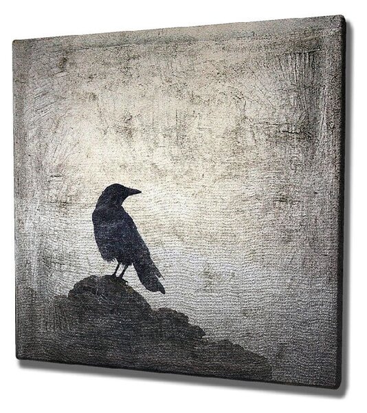 Stenska slika na platnu Black Bird, 45 x 45 cm