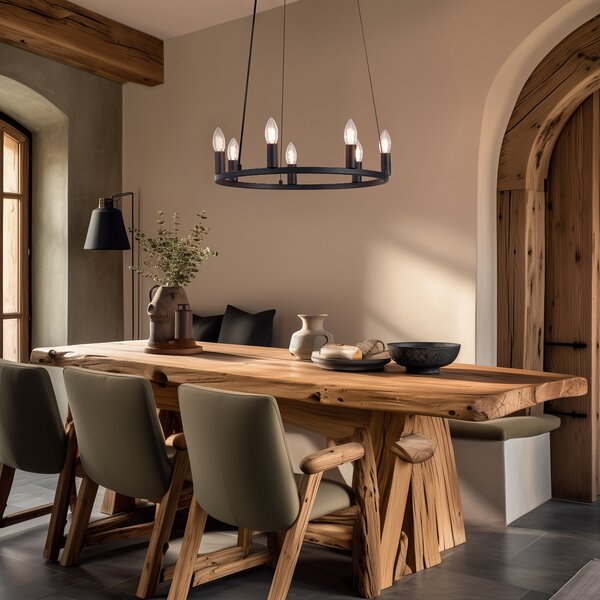 Industrijska viseča svetilka črna 7-luči - Knight