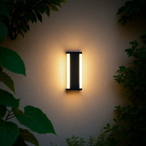 Moderna stenska svetilka črna 30 cm vklj. LED CCT IP54 - Vanya