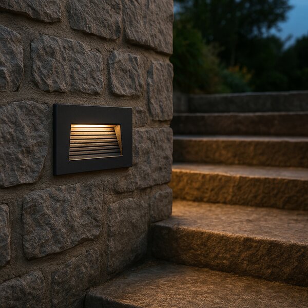 Moderna vgradna stenska svetilka črna 11,5 cm vklj. LED IP65 - Trem