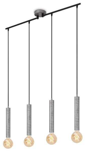 Briloner - Lestenec na vrvici LONGA 4xE27/60W/230V srebrna