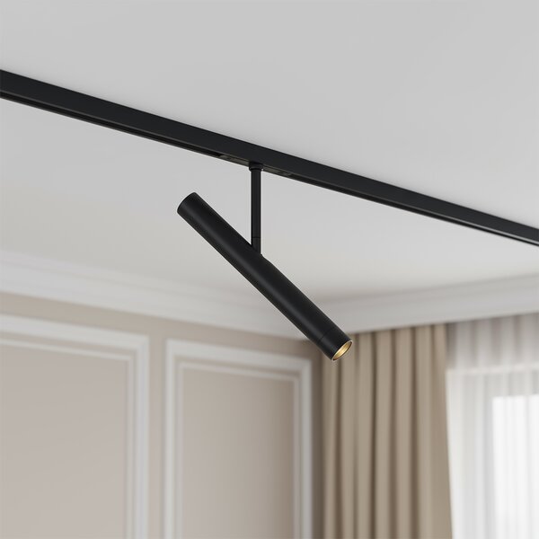 Sodobni reflektor črn za 1-fazni sistem tirnic - Slimline Avery
