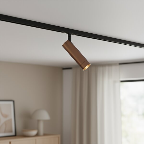Sodobni temno bronasti reflektor za 1-fazni sistem tirnic GU10 35mm - Slimline Uzzy