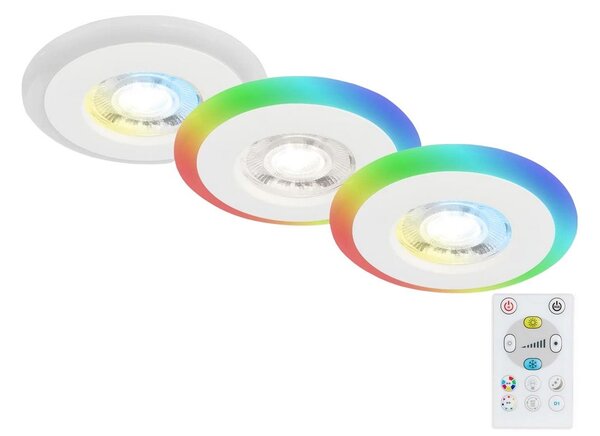 Briloner - SET 3x LED RGBW Zatemnitvena kopalniška svetilka LED/5W/230V IP44+ Daljinski upravljalnik