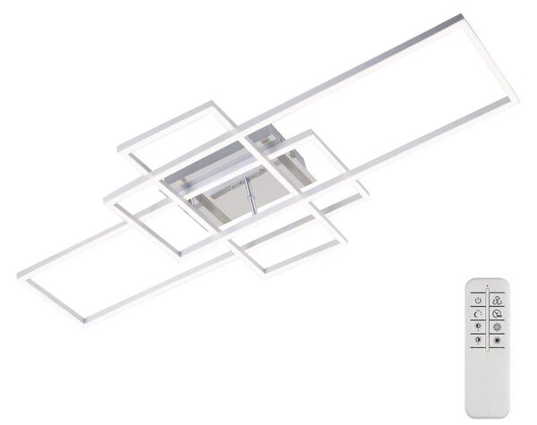 Brilo - LED Zatemnitveni nadgradni lestenec FRAME LED/51W/230V krom + Daljinski upravljalnik