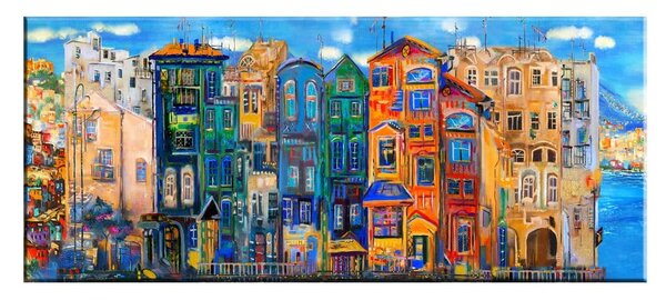 Slika Tablo Center colorful houses, 140 x 60 cm