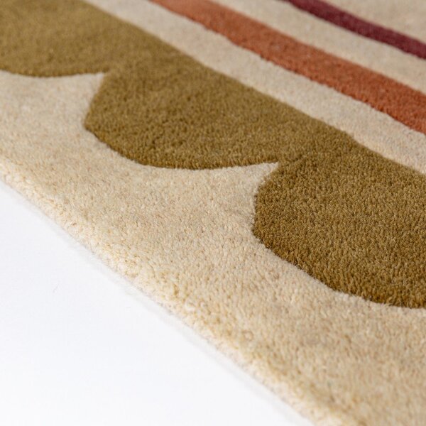 Ročno tkan volnen tekač v naravni barvi 80x230 cm Lois – Flair Rugs