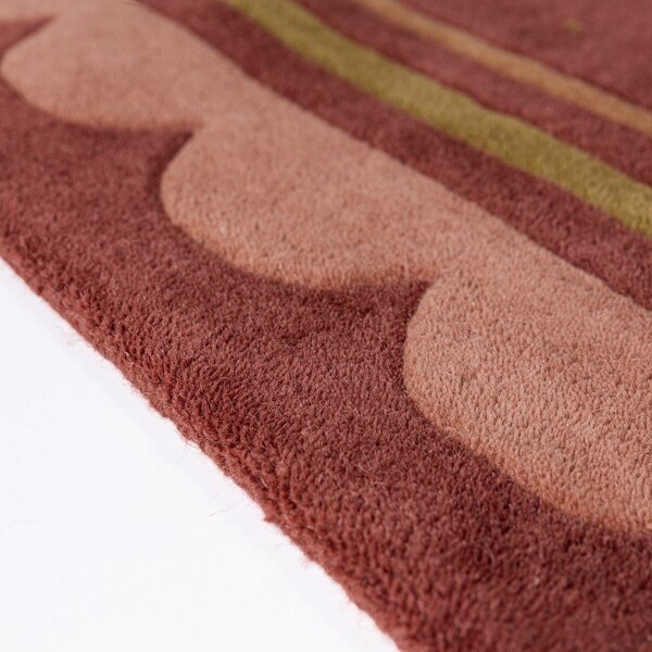 Bordo rdeča ročno tkana volnena preproga 120x170 cm Lois – Flair Rugs