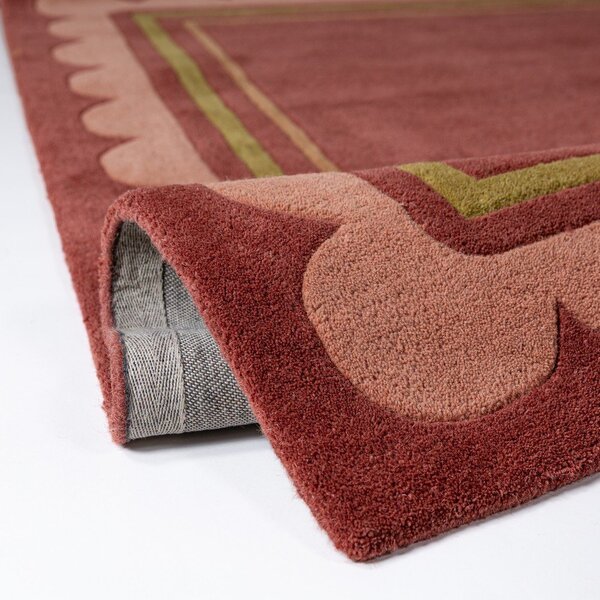 Bordo rdeča ročno tkana volnena preproga 120x170 cm Lois – Flair Rugs