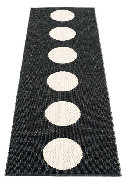 Črno-bel zunanji in notranji tekač 70x225 cm Vera Black – Pappelina