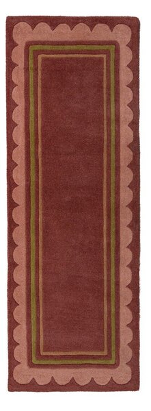 Bordo rdeč ročno tkan volnen tekač 80x230 cm Lois – Flair Rugs