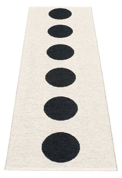 Črno-bel zunanji in notranji tekač 70x225 cm Vera Black – Pappelina