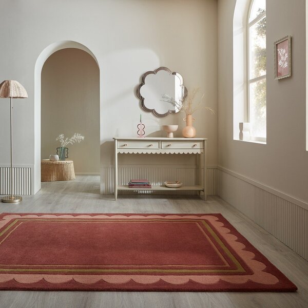 Bordo rdeča ročno tkana volnena preproga 120x170 cm Lois – Flair Rugs