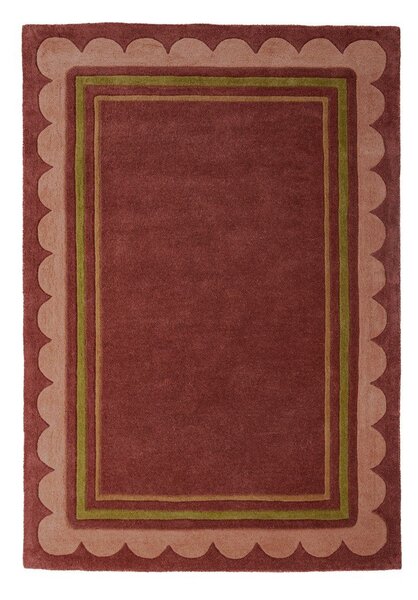 Bordo rdeča ročno tkana volnena preproga 120x170 cm Lois – Flair Rugs