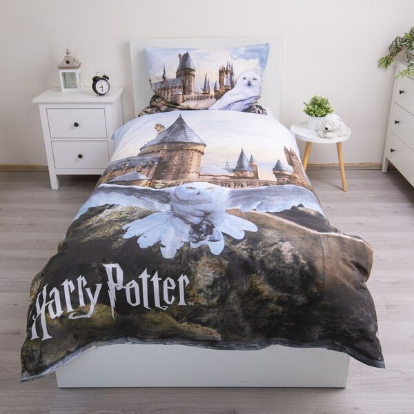 Enojna bombažna otroška posteljnina 140x200 cm Harry Potter "Hedwig" – Jerry Fabrics
